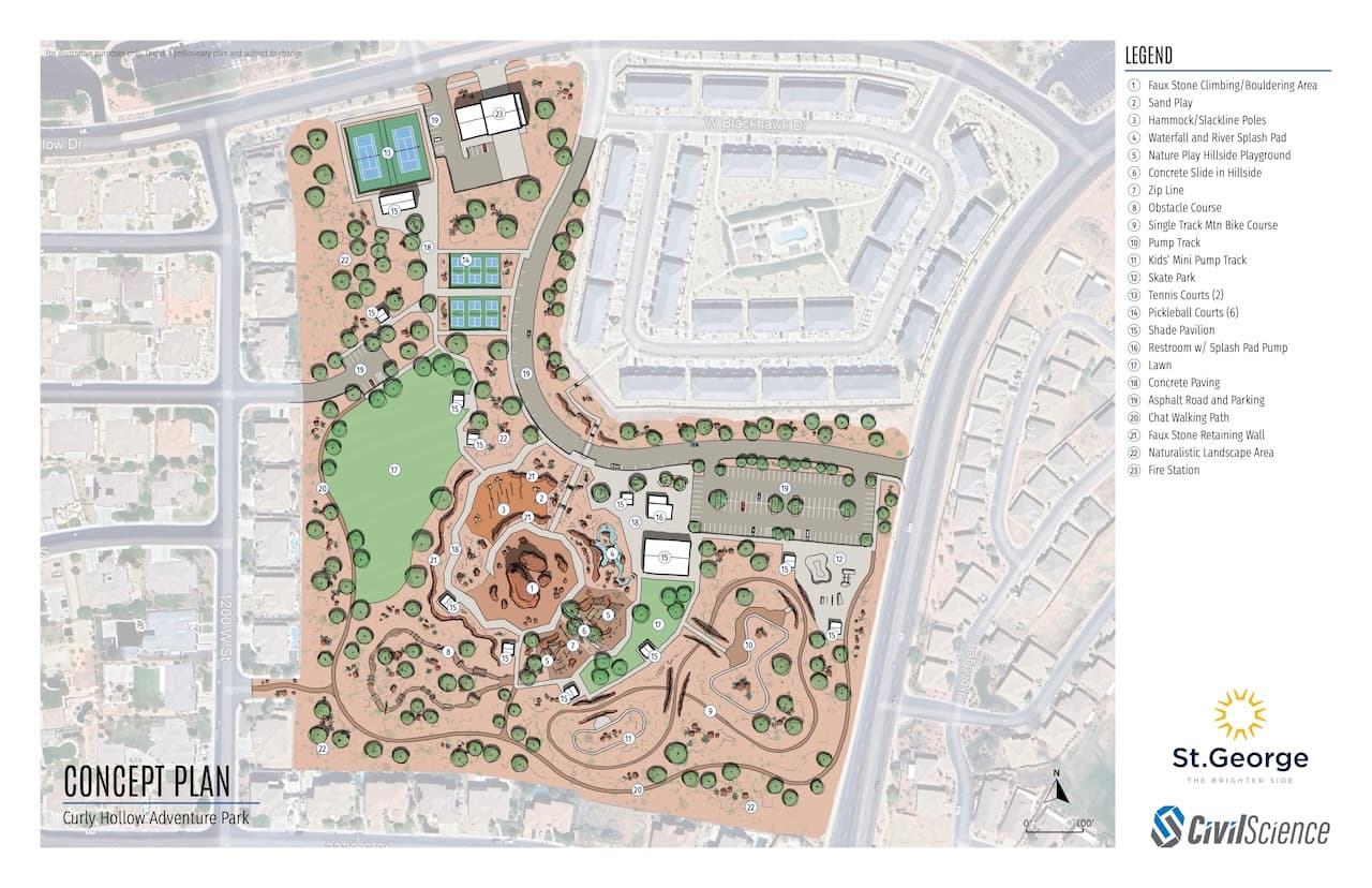 Curly Hollow Adventure Park concept plan